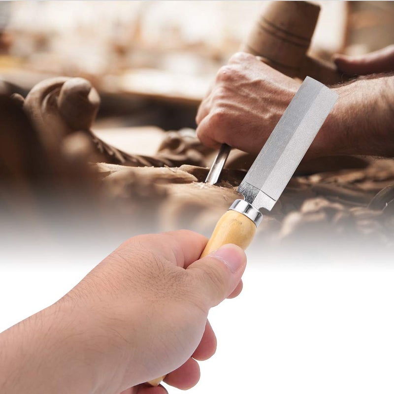 JNAB Diamond Rhombic File, Diamond Coated, Wooden Handle, 3 Inches (75mm), Suitable for Wood, Glass, Ceramic - Image 2